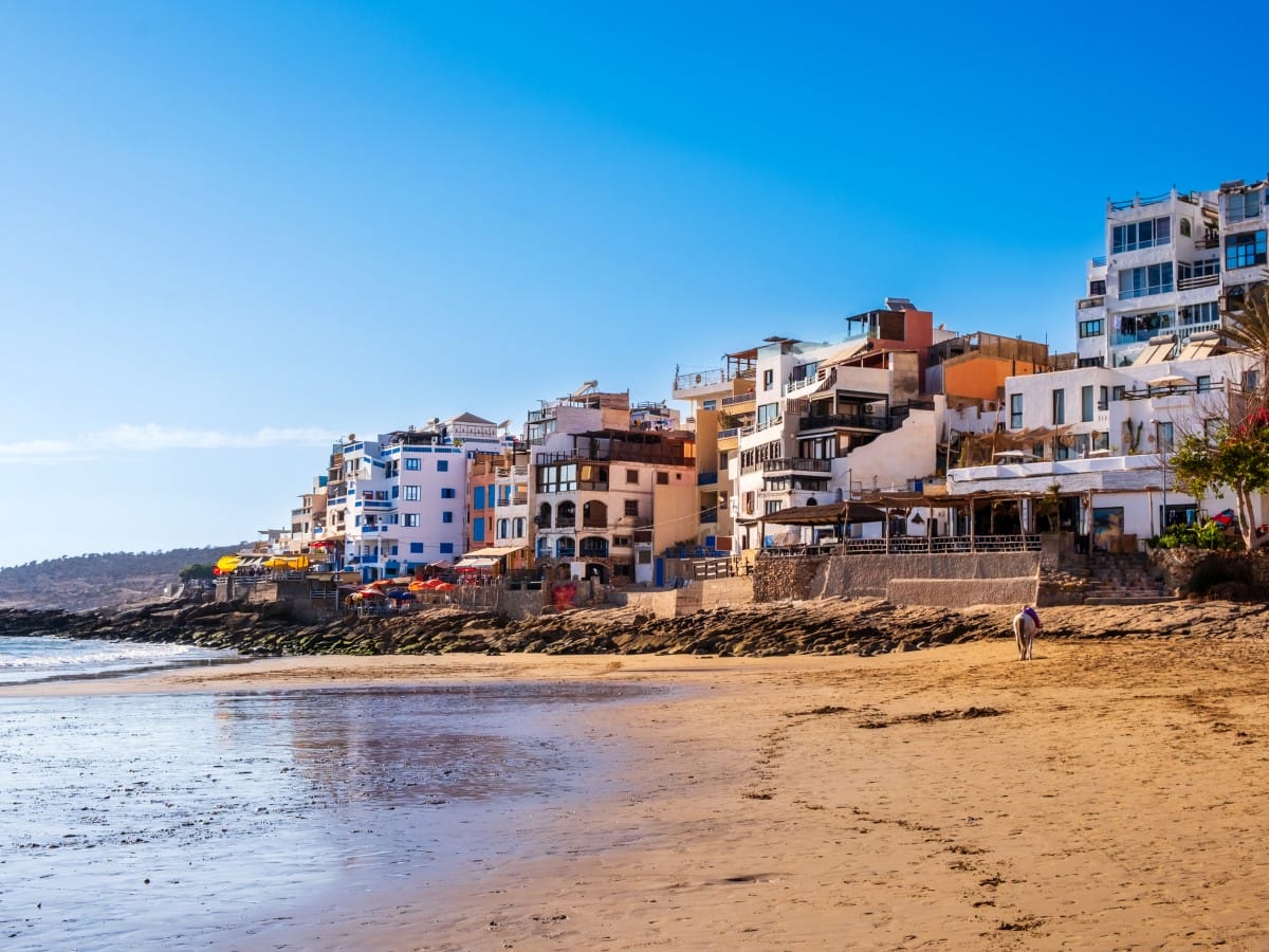 Taghazout village â€” traditional Moroccan surf town on the Atlantic coast